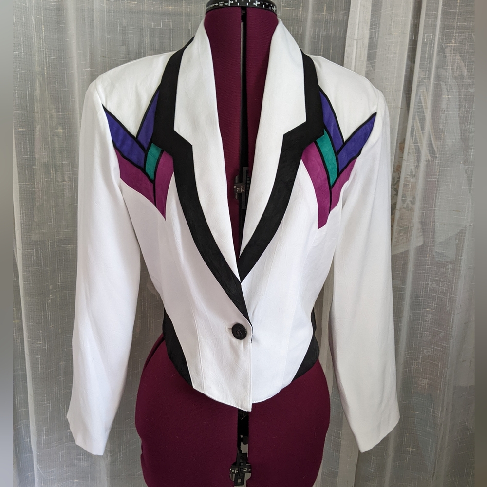 Stunning 80s multicolor blazer by Pierre Lamonte